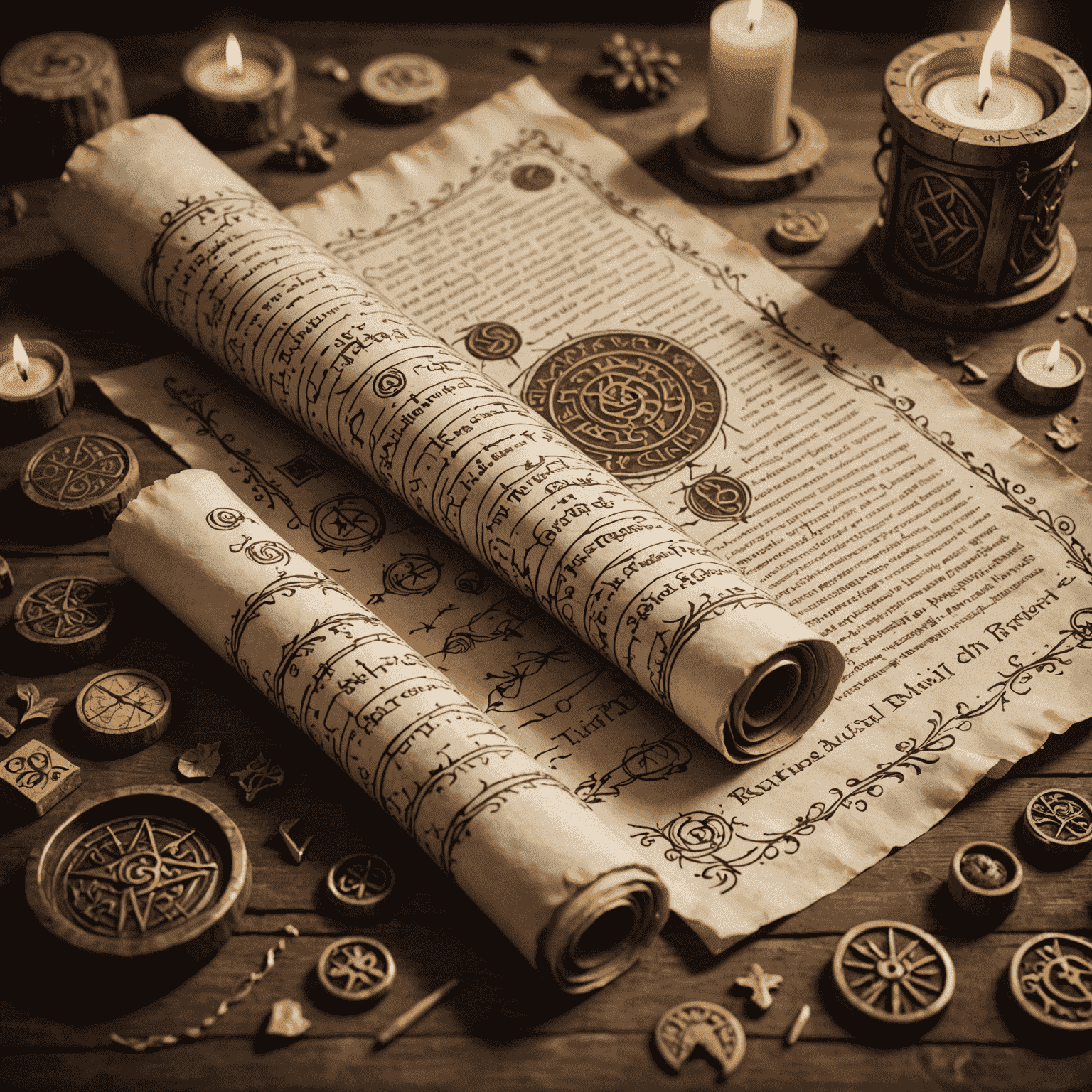 A stylized image of a medieval scroll unrolling to reveal patch notes and update information. The background includes magical runes and symbols representing new features and improvements in Sociality GMS.